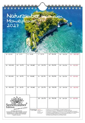Produktbild von Naturzauber Indonesien Planer DIN A4 Kalender für 2027 Landschaft Natur Land Urlaub Strand - Seelenzauber