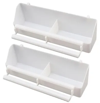 Image de 2 mangeoires en plastique pour oiseaux, avec 2 compartiments