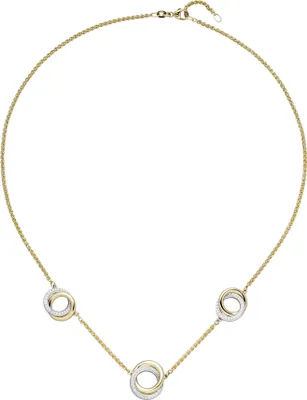 Produktbild von JOBO Collier Halskette 585 Gold Gelbgold Weißgold bicolor 82 Diamanten 45 cm