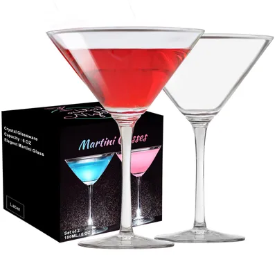Martini-Gläser 180 ml 2er-Set handgeblasen Kristall für Cocktails