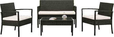 Produktbild von Gartenmöbel-Set Palma 4-Sitzer mit 2 Sesseln, 2-Sitzer, Tisch und Sitzkissen