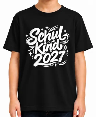 Produktbild von Schulkind 2027 Einschulung Erster Schultag Geschenk Schulanfang Kinder T-Shirt, Schwarz, 152