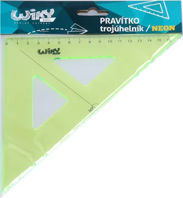 Produktbild von Geodreieck 16 cm Neon, aus transparentem Kunststoff, mit deutlich sichtbaren Markierungen