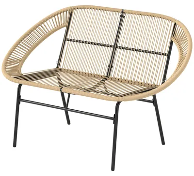 Productafbeelding van Zweefbank tuin - Tuinbank - Buitenbank - 2-zits bank - Schommelbank - Polyrattan - Weerbestendig