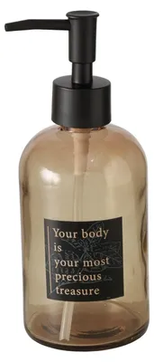 Immagine prodotto di Boltze | Distributore di sapone - Distributore di sapone liquido - Distributore a pompa - In vetro - 420 ml - Marrone - Distributore di lozione - Decorativo