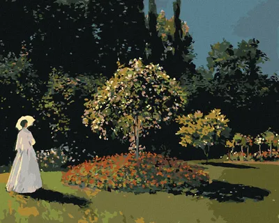 Produktbild von Zuty - Malen nach Zahlen - FRAU IM GARTEN (CLAUDE MONET), 40x50 cm, mit Keilrahmen (bereits gespannt)