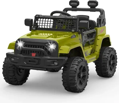 Image de Voiture électrique pour enfants - Camion à benne basculante - 12 V - Télécommande - Amortisseurs - Éclairage LED - Bluetooth - 2 vitesses - Vert