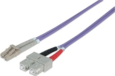 Produktbild von INTELLINET LWL Anschlusskabel LC/SC 3m Multimode OM4 lila