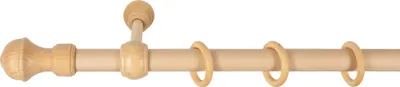 Produktbild von SN Deco - Stilgarnitur Gardinenstange Vorhangstange Ares, Holz, 28 mm, 1-Lauf, Komplettset mit Ringen, Farbe Natur, 140 cm