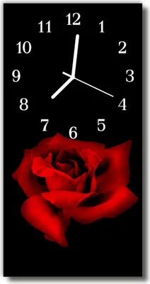 Produktbild von Tulup Glasuhr Wanduhr Küchenuhr Echt-Glas 30x60 Rose  Rot