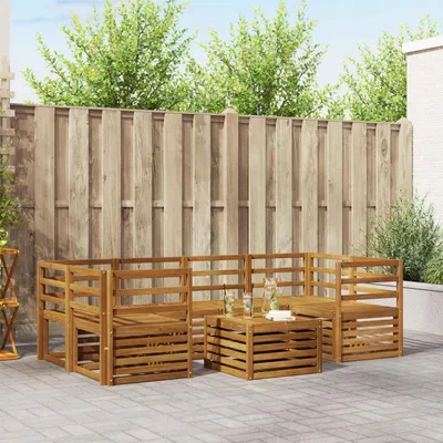 Produktbild von Sofagarnituren - VIDAXL - Terrassen-Sofa - 7 pcs - Natur Massivholz Akazie