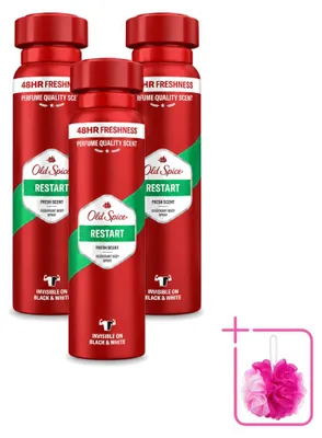 Zdjęcie produktu dla 3 sztuki dezodorantu w sprayu Old Spice Restart - 150 ml - zestaw ekonomiczny