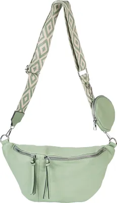 Produktbild von styleBREAKER Damen Halbmond Crossbody Schultertaschen Set 3-Teilig, Schultergurt mit Muster, Schlüsselanhänger, Börse 02012398