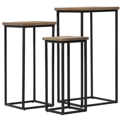 Immagine prodotto di Set Tavolini per Piante 3 pz in Legno di Teak Recuperato
