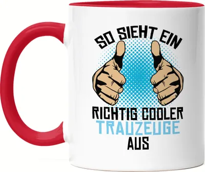 Produktbild von So Sieht Ein Cooler Trauzeuge Aus Tasse Rot Trauzeuge Hochzeit JGA Standesamt Geschenk