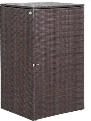 Produktbild von CASARIA Mülltonnenbox mit Klappdeckel + Verschluss für 240 Liter Mülltonne 115x80x65cm Mülltonnenverkleidung Poly Rattan