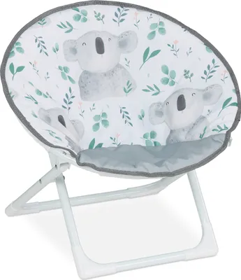 Image de Relaxdays Moonchair Enfants, Koala, pliable, H x l x P : 47 x 50 x 48 cm, chaise pour enfants d'intérieur et d'extérieur, fauteuil pour enfants, multicolore