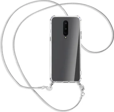 Produktbild von Handykette Backcover-Schutzhülle mit Band (Metall silberfarben) für OnePlus 8 - silberfarbene Kette Snake