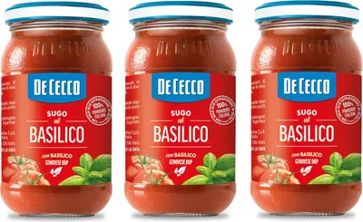 Produktbild von 3x De Cecco Sugo al Basilico Genovese DOP Sauce mit Genoveser Basilikum mit 100% italienischen Tomaten 200g