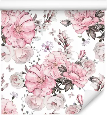 Produktbild von 10m VLIES TAPETE Rolle Blumen Blätter Schmetterlinge XXL