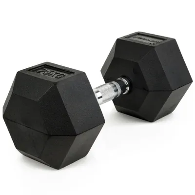 Produktbild von Sport-Thieme Kurzhantel "Gummi Hex", 25 kg