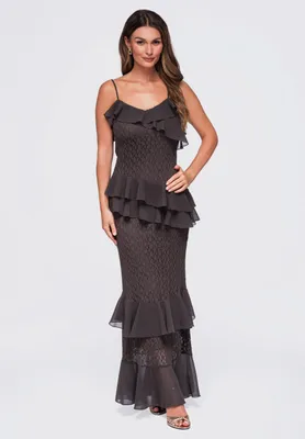 Produktbild von LARICA Kleid elegantes Design romantisch LA-OM-DLR444 brown S/M
