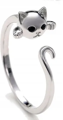 Immagine prodotto di Anello regolabile da donna in argento, regalo universale, ciondolo coda di gatto