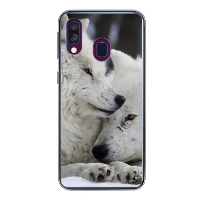 Produktbild von MuchoWow® Handyhülle Schutzhülle Hülle für Samsung Galaxy A40 Wölfe - Schnee - Familie Silikon Softcase Handy Hülle - Handy-Tasche