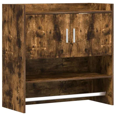 Immagine prodotto di vidaXL Mensola da parete con supporto a muro in rovere affumicato 80 x 36 x 80 cm