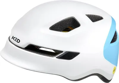 Produktbild von KED Pop II Kinder Fahrradhelm mit LED Rücklicht – Verbesserte Belüftung Für Mehr Komfort Und Sicherheit Farbe: white blue Größe: 48-52 (S)