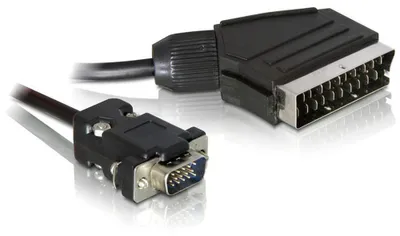 Produktbild von Adapterkabel Video Scart > VGA (schwarz, 2 Meter)