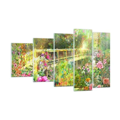 Produktbild von Bilder auf glas - Brücke Park Blume Frühling - 100x60cm - Glasbilder - Wandbilder - Kunstdruck - zum Aufhängen bereit - Wanddekoration aus Glas - Glas Bilder - Wandbild auf Glas - GEG100x60-2906
