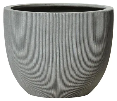 Produktbild von Dehner Pflanztopf Banbury, frostbeständiger Blumenkübel, Ø 32 cm (Ø innen 27.5 cm), Höhe 26 cm, Polystone, grau