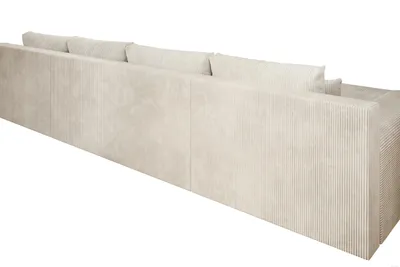 Produktbild von Moebelfest Credo Ecksofa U-Form, CORD-Stoff mit Schlaffunktion und Bettkasten, U-Form Couch Vanille