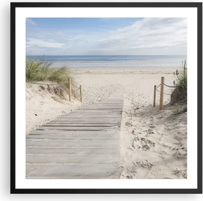 Produktbild von Gerahmtes Poster - Schwarzer Rahmen - Strand Düne Eintritt - 60x60 cm - Wand Bild - Wanddeko - Wandbilder - Kunstposter - Wandposter - Bilderrahmen - Bilder - Kunstdruck - Wandbild - P2BAC60x60-4188