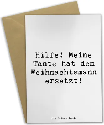 Produktbild von Mr. & Mrs. Panda Klappkarte Spruch Tante Weihnachten - Weiß - Geschenk, Geschenke, Liebe, Dankeschön, Verwandtschaft, Glückwunschkarte, hochzeitskarten, weihnachtskarten