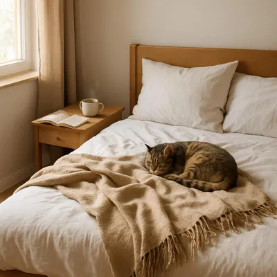 Produktbild von UMIPLED | Kuscheldecke, Sofaüberwurf Decke, Dicke Sofadecke, Couchdecke, Flauschige, Wohndecke für Couch, 150x200cm, 430 g/m2 - Warm Beige