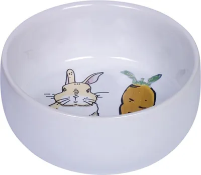 Produktbild von Nobby 73753, Kaninchen, Haustier-Fütterungsschale, Keramik, Orange, Weiß, Abbildung, 0,3 l