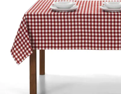 Productafbeelding van Tafelkleed 140 x 250 cm, rood, geruit, voor buiten