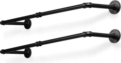 Immagine prodotto di TolleTour appendiabiti (2 pezzi), appendiabiti da parete, capacità di carico 65 kg, appendiabiti a binario per guardaroba dal design industriale, nero