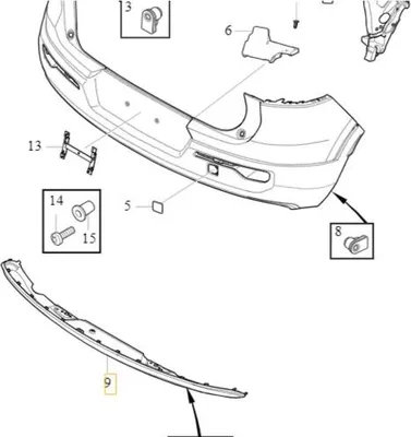 Immagine prodotto di VOLVO C40 XC40 diffusore spoiler paraurti posteriore OE