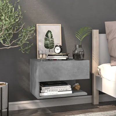 Obrázok produktu pre vidaXL Nástenný nočný stolík Concrete Grey