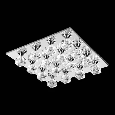 Productafbeelding van NASSAU 16xG4/20W, chroom/kristal: L: 500, B: 500, H: 120, fitting G4, dimbaar