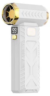 Zdjęcie produktu dla Przenośny wentylator turbo Zimilo o prędkości obrotowej 250 000 obr./min, akumulator 10 000 mAh, 6 prędkości, oświetlenie LED, wydajna dmuchawa z funkcją szybkiego ładowania, kolor biały