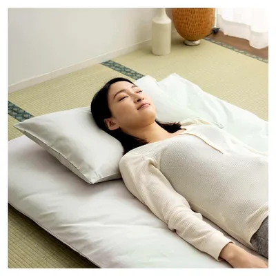 Produktbild von Bezug aus 100% Baumwolle für traditionelle japanische Futon-Matratze, 105 x 215 cm, Grau, hergestellt in Japan