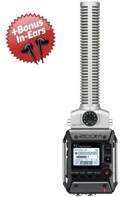 Produktbild von Zoom F1-SP Field Recorder mit Richtmikrofon + Bonus In-Ear Kopfhörer