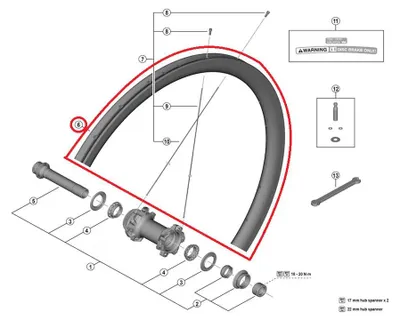 Image de Jante SHIMANO pour roue complète, pour WH-R9270-C36-TU - 12 mm