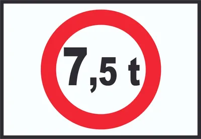 Produktbild von Durchfahrt verboten 7,5 Tonnen Symbol Schild A3 (297x420mm)