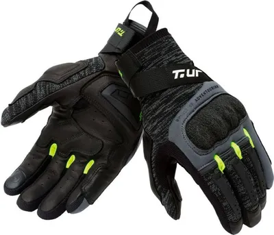 Produktbild von T.UR G-KNIT Sommerhandschuhe Schwarz Gelb Fluo mit europäischer Zulassung größe M