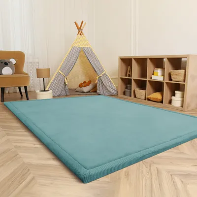 Produktbild von Kinderteppich Kinderzimmer Teppich Baby Spielteppich Flauschig Rutschfest Deko Grösse 80 cm Rund